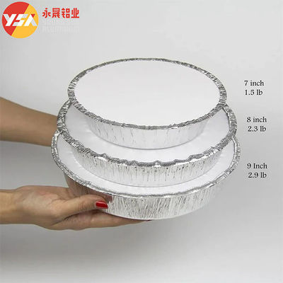 7 polegadas panelas de papel de alumínio com tampa bandejas redondas de papel de alumínio pizza panela de tarte com tampa clara