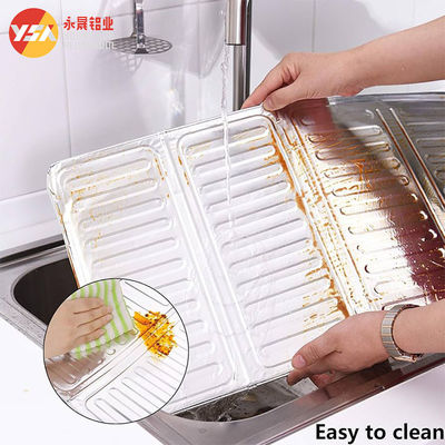 Foldable Aluminum Foil Oil Blocker Kitchen Stove Splatter Guard Wrap Foil