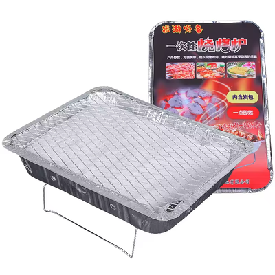 Grelha de alumínio Grelhas descartáveis Grill Pans Metal Mesh Stand de alumínio